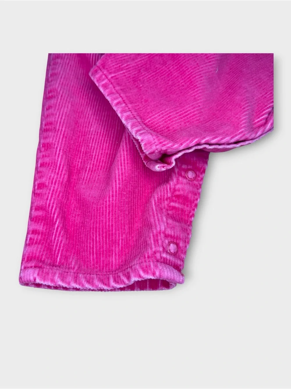 OshKosh B’gosh Vintage Hot Pink Corduroy Rose Embroidered Overalls
